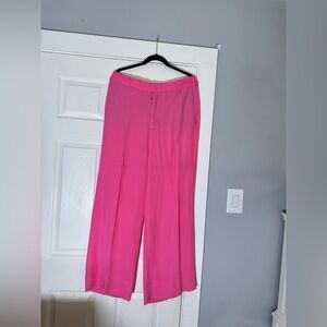 Zara Pink Wide Leg Pants Flowing Design